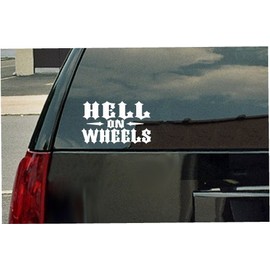 Hell on Wheels Vinyl Decal - White Window Sticker