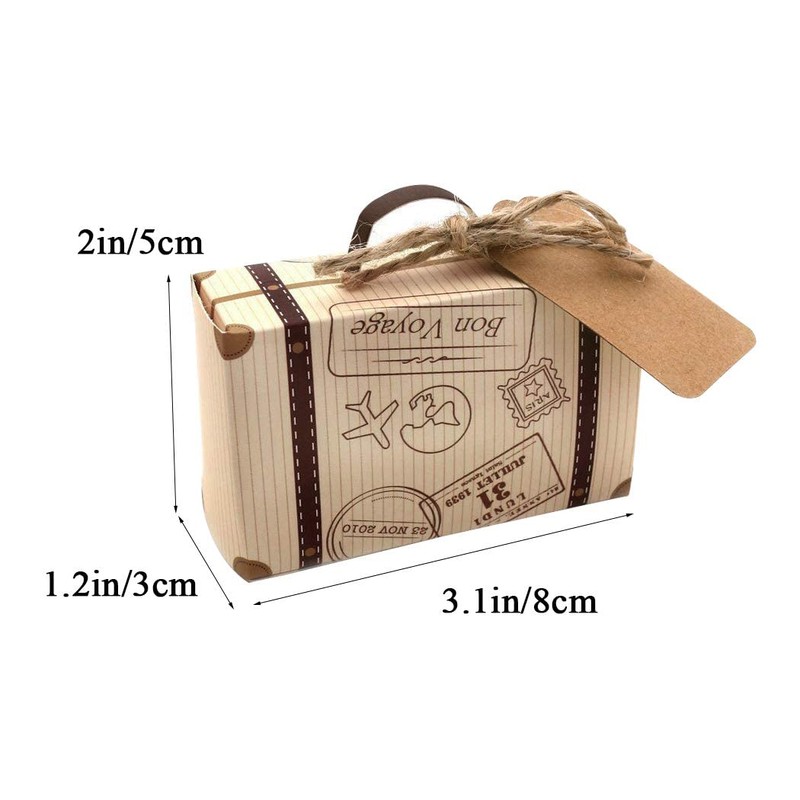 Hodeacc 50Pcs Mini Suitcase Candy Boxes Wedding Favor Boxes Party