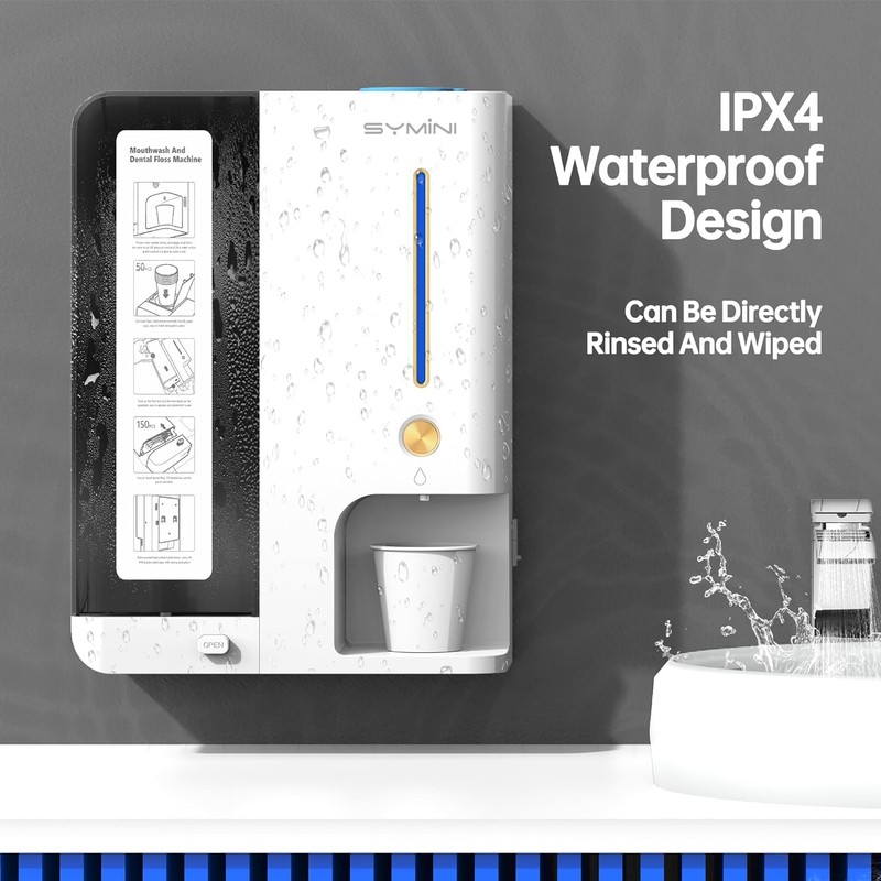 3-in-1 Wall Mounted Mouthwash Dispenser, Touchless Auto Mouthwash Dispenser 1000mL