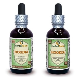 Hoodia (Hoodia Gordonii) Glycerite, Dried Plant Alcohol-Free Liquid Extract (Brand Name: HerbalTerra, Proudly Made in USA) 2x2 fl.oz (2x60 ml)