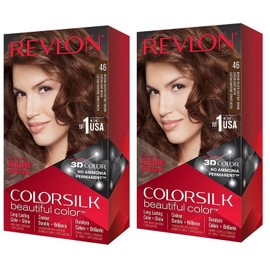 REVLON Colorsilk Color Permanent Hair Dye, 46 Medium Golden Chestnut (Pack of 2)