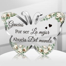 Shellwei Spanish Christian Acrylic Gift for Women Religious Inspirational Gift with Bible Verse Regalos Cristianos Para Mujer Bible Prayer Choice for Women Mother's Day Birthday Favor(Fresh)