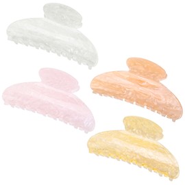 HairChrysm 4.2 Inch Large Acrylic Claw Clips, Cute Champagne Blonde Hair Clips Strong Hold Hair Claw Barrettes for Thick Thin Hair, 4 Pack Stylish French Hair Accessories for Women Girls