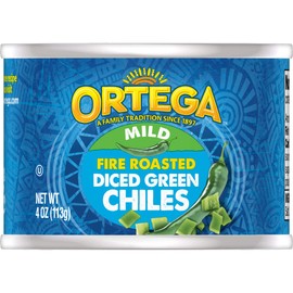 Ortega Peppers, Diced Green Chiles, Mild, 4 Ounce (Pack of 24)