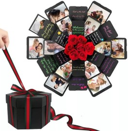 T-FOUR Caja de Regalo Sorpresa Hexagonal,Caja de Regalo Explosiva,Caja de Regalo con Foto Creativa de Bricolaje,Día de San Valentín,Aniversario,Regalo de Cumpleaños,Atesore sus Hermosos Recuerdos.