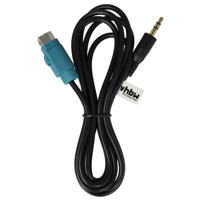 vhbw AUX Audio Adapter Cable Car Radio (120 cm) Compatible