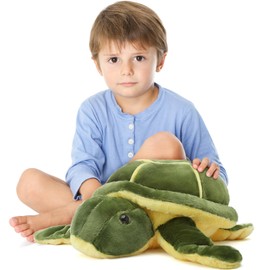 MorisMos Giant Turtle Stuffed Animal 18 inch, Large Stuffed Sea Turtle Plush Toy, Big Stuffed Turtle Pillow for Kids, Girls, Boys, Plush Turtle Gifts on Christmas, Valentine, Birthday, Green