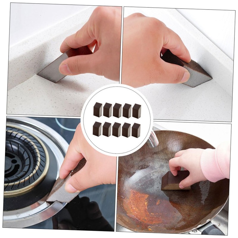 ORFOFE 10Pcs Cleaning Sanding Sponges for Pot and Kitchen Efficient