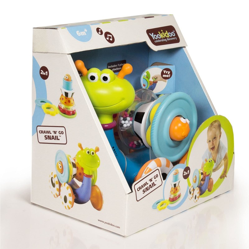 Yookidoo Musical Crawl 'N' Go Snail Toy with Stacker -