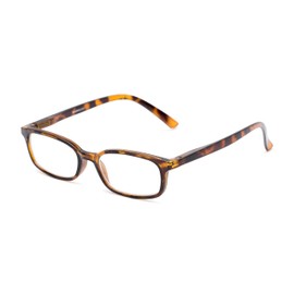 Readers.com Reading Glasses: The Brookside Reader, Plastic Rectangle Style for Men and Women - Tortoise, 2.50