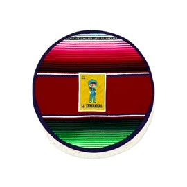 Amantoli - Mexican Loteria Serape Tortilla Warmer Pouch | Zarape De Saltillo Original | Hand Made Tortillero | Microwable For Corn, Flour Tortilla | Multicolor (La Enfermera)