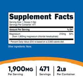 Nutricost Magnesium Chloride (2LBS) - Gluten-Free, Vegetarian, Non-GMO