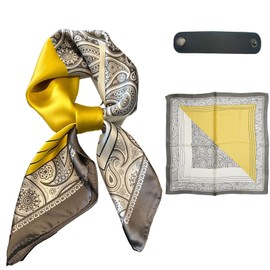 CHCYWJGJ 27" Womens Satin Square Scarf Silk Feeling Hair Wrapping Square Satin Head Scarf Headscarf Silk Feeling Scarf for Hair Wrapping