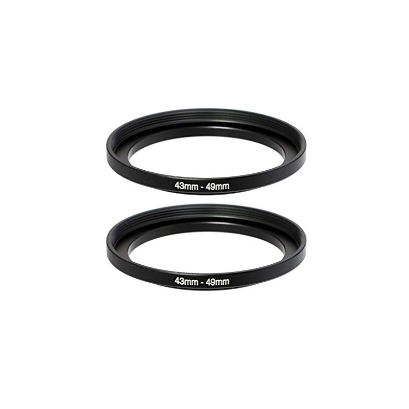 (2 Pcs) 43-49MM Step-Up Ring Adapter, 43mm to 49mm Step