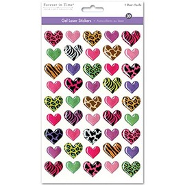 SS057C 3D GEL FOIL STICKER-HEARTS