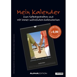 Alpha Edition - Mein Kalender: Bastelkalender schwarz, 21x22cm, Do it yourself Kalender mit Seiten aus hochwertigem Bastelkarton, immerwährend, Platz ... Bastelkalender (schwarz) immerwährend