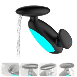 Pakalife 4 Mode Bathroom Faucet with Pull Out Sprayer Led Ambient Light,360° Rotatable Waterfall Faucet with 4 Water Flow Modes,Smart Led Bathroom Sink Faucet(Black)