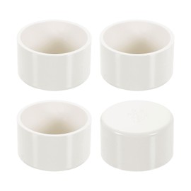 sourcing map 4Pcs PVC Pipe End Cap Fitting, 2" Furniture Grade Pipe End Cap Plug Adapter Pipe Plug Socket Fittings for Sewer Drain Pipe Connections, Garden DIY, White
