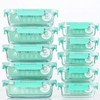 C CREST [10-Pack] Glass Food Storage Containers with Lids, Airtight,