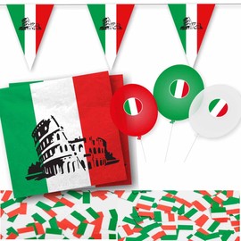 DH-Konzept Decoration Set Italy Napkins, Bunting, Confetti, Balloons // Italy Decoration // Italy Napkins // Italy Bunting