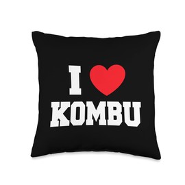 My Heart I Love Kombu Throw Pillow, 16x16, Multicolor