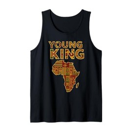 African Attire Kids Tee Black African King Boys Kente Cloth Tank Top