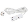 PRO ELEC PELB1915 2 Gang Extension Lead 5m, White