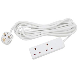 PRO ELEC PELB1915 2 Gang Extension Lead 5m, White