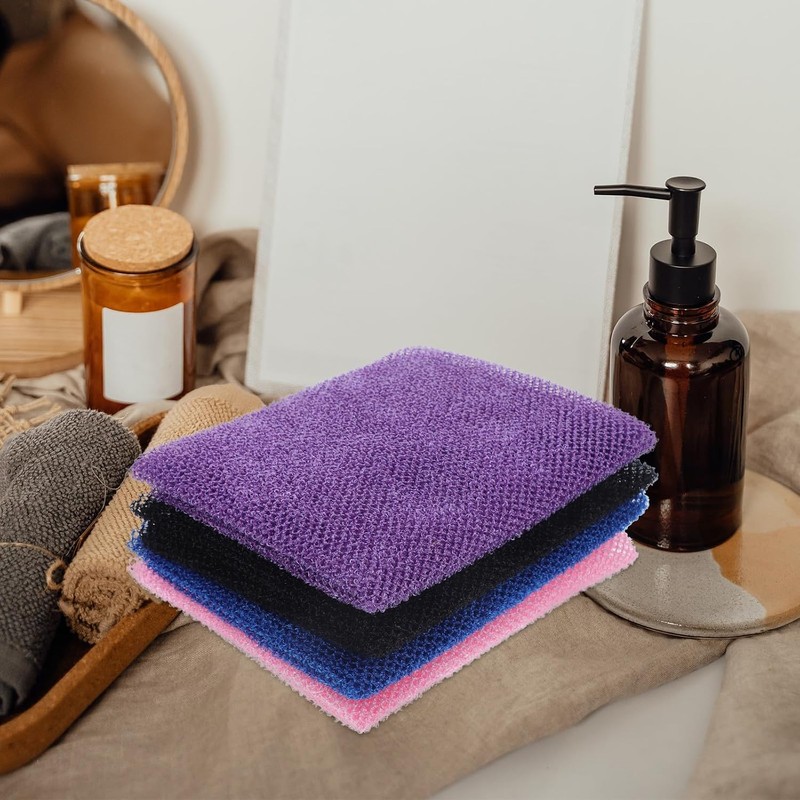 Paños Exfoliantes de Nylon Diseño Africano VOSAREA Pack de 4