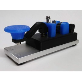 CW Morse Code Keys Camel Back Morse Code Key with 1/4″ Anodized Aluminum Base, Black and Blue