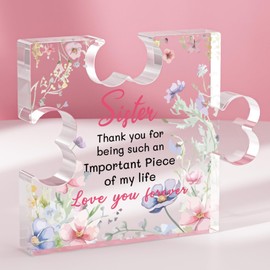 Sister Gifts, Engraved Acrylic Block Gifts for Sister, Christmas Birthday Wedding Gifts for Sister from Sister-4