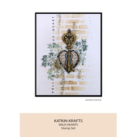 KatKin Krafts KK0037 Wild Hearts Stamp Set, 6" x 8", Clear, Clear, 6" x 8"