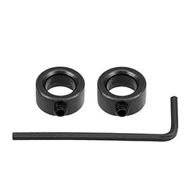 sourcing map 10mm Bore Drill Stop, Drill Bit Depth Holder, Set Screw Style, Black Oxide Carbon Steel, Pack of 2