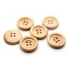 CRAFTMEMORE Wooden Buttons 4 Holes Round Wood Button for Garment
