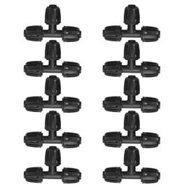 Sourcing Map 10Pcs 1/2" Drip Irrigation Fittings - Lock Barbed Tee Connectors for 1/2 Inch Tubing (16mm OD) - Durable POM Plastic - Easy to Install - Suitable for Irrigation, Home Garden & More