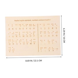 Operitacx Pack of 2 Braille Learning Equipment Braille Alphabet Learning Tool Alphabet and Number Board Raised Score Chart Alphabet Practice Board Braille Number Board Khaki Wood