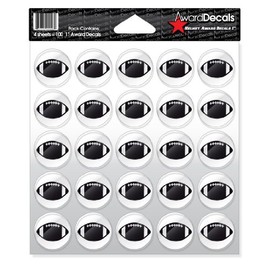 Award Decals Football (Black on Clear) Sticker Set (100 Decals 1") The Original Award Decals Premium 20mil Thick Helmet Decals Made in The USA Since 1976