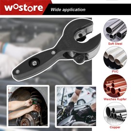 Wostore Ratcheting Tubing Cutter for 1/4" to 7/8" Tubing for Cutting Copper PVC Soft Metal Pipes in Confined Spaces