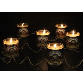 RAMBUE Memorial Beeswax Candles in Glass Jar 24 Hour Burning Time -6 Pack- Kosher Yahrzeit Candle Ner Neshama Ner Shava Light in Remembrance of Loved Ones Funeral Shiva Burn 1 Day
