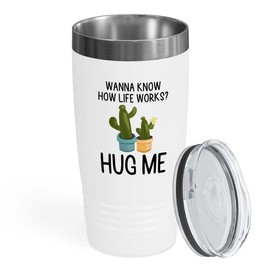 Gardener White Viking Tumbler 20oz - Wanna Know How Libe Works - Planting Botanist Environment Earth Houseplants Plantsman Horticulturist Grower