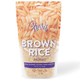 Pereg Brown Basmati Rice (Pack of 6 - 16 Oz/Bag) - Naturally Aged Aromatic Grain - Vegan, Non-GMO, Gluten-Free - Recipes Like Green Coriander Rice, Mushroom Brown Rice - Resealable Packaging