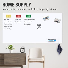 HOMiDEK Adhesive Backing Magnetic Whiteboard Contact Paper - 36" x 48" Peel and Stick Dry Erase Board Sticker - Magnetic Wall Decal Wallpaper for Any Smooth Surface, Office, Home, Classroom, Playroom