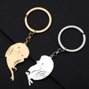 LONYOO Couples Lovebird Keychain Stainless Steel Heart Bird Keyring Valentines