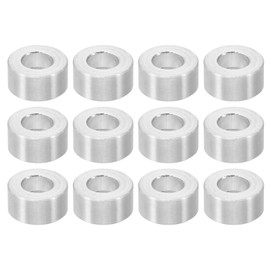PATIKIL M6 Aluminum Spacers, 12 Pcs Metal Spacers Aluminum 6.2mm ID x 12mm OD x 6mm l Aluminum Spacer Screw Standoff Round for 1/4 or M6 Screw Bolts