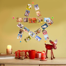 EASTEERNSTAR Picture Frames Collage Wall Decor Photo Collage Picture frames for Wall Hanging with 28 Clips Multi Photo Display for Dorm Room Decor