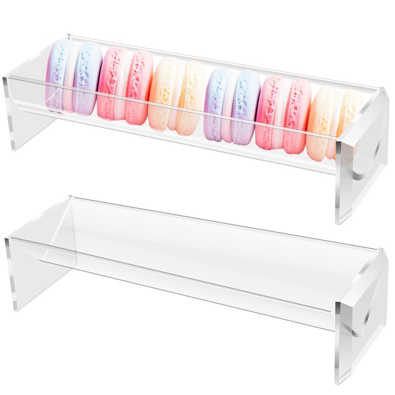 2Pcs Cracker Serving Tray, Clear Cracker Holder, Transparent Macaron Display