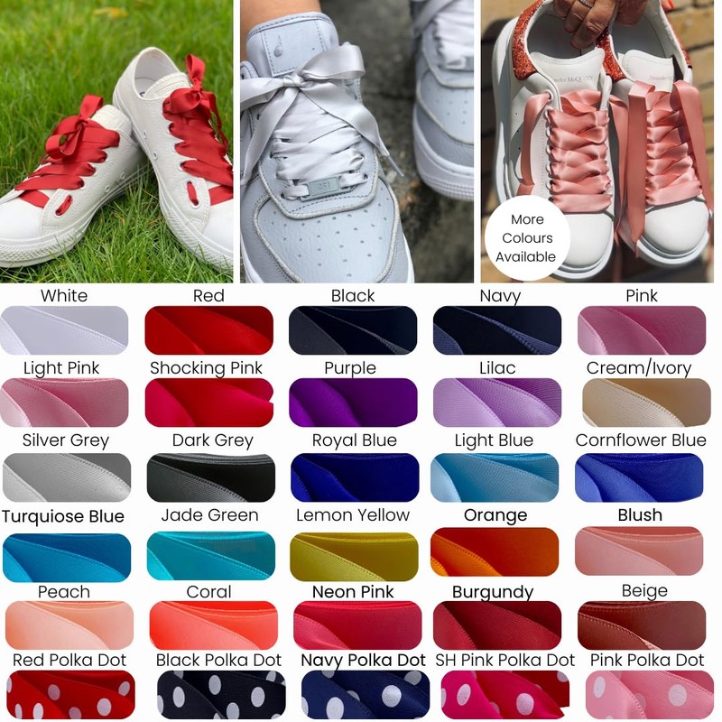 Rose Gold Beige Satin Ribbon Shoelaces 120cm/47" Long laces Ideal