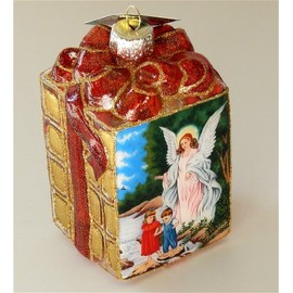 Old World Christmas Guardian Angel Inside Art Ornament