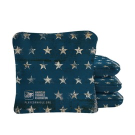 ACA Synergy Pro Professional Cornhole Bags Dual Sided Regulation 6x6 Set of 4 Vintage Stars Blue