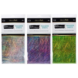 Brutus Monroe Deco Foil Transfer Sheets, Silver Sketch, Purple Sketch, Green Sketch, Bundle of 3 10 Piece Packages